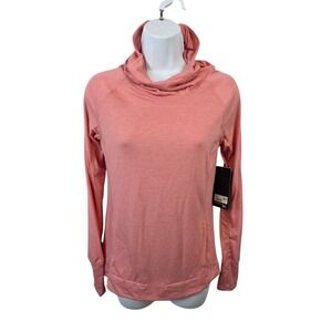 90 Degree by Reflex Womens Cowl Neck Hoodie Long Sleeve Thumbhole Pink XS NEW
